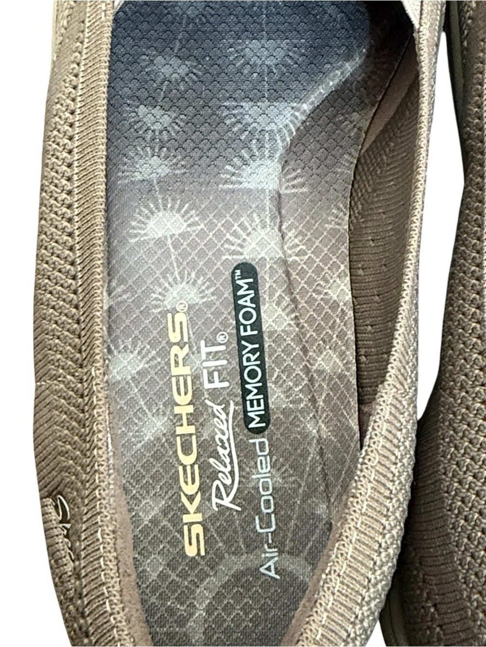 Skechers Taupe Slip On Loafers Womens 10 Air Cooled Memory Foam Relaxed Fit